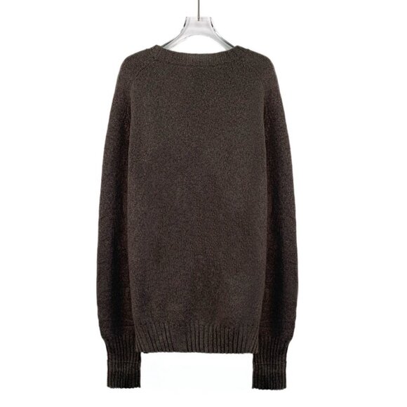 IM0280 Hermes Hermes dark brown horse whip embroidered design cashmere round nec - Picture 2 of 8